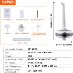 Humidificador Vevor para Salas, invernaderos, Cultivo Indoor