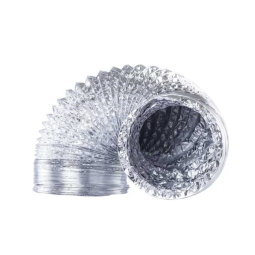 Ducto Caño Flexible Aluminio 4'' 100mm Aire Portátil X 5 Mts